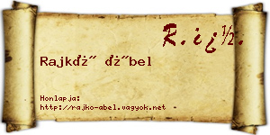 Rajkó Ábel névjegykártya