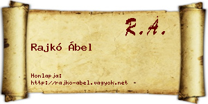 Rajkó Ábel névjegykártya